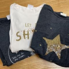ZARA ロンT 白&チャコールグレー 140 3枚セットのサムネイル
