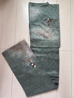 訪問着 付け下げ 紗綾形地紋 草花文様 パールトーン加工のサムネイル