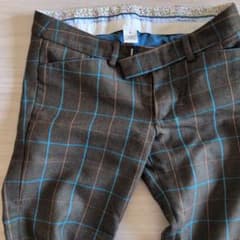 Abercrombie & Fitch チェック柄 ウールパンツ ブラウン系のサムネイル