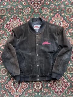 90s NO FEAR all leather stadium jacket M - メルカリ