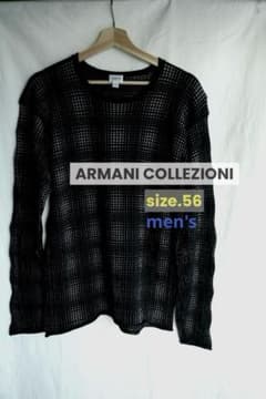 《ARMANI COLLEZIONI》チェックブラックニット 【size.56】のサムネイル
