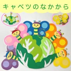 キャベツの中から　ペープサート　お誕生日会　保育教材のサムネイル