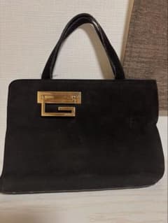 GUCCI グッチ Gモチーフ スエード ミニバッグ ハンドバッグ ブラック