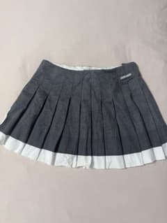 miu miu ミュウミュウ グレー ニットプリーツスカート 36サイズ 美品のサムネイル