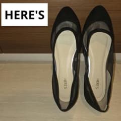 【未使用品】HERE'S フラットパンプス 黒 Sサイズのサムネイル