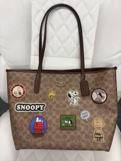 美品】COACH×PEANUTSコラボパッチ トートバッグ - メルカリ