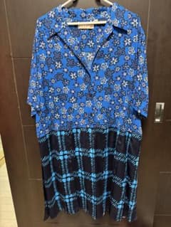 MARNI UNIQLO 花柄 チェック柄 ワンピース XXLのサムネイル