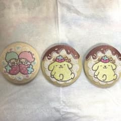 サンリオ 刺繍缶バッジ キキララ ポムポムプリン 3点セットのサムネイル