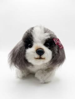 ハンドメイド 羊毛フェルト 犬 ぬいぐるみのサムネイル