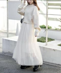 Wジップニット+チュールキャミワンピースSET Chicoのサムネイル