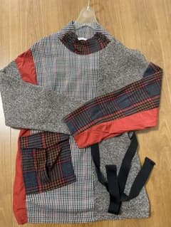 パッチワーク風 長袖トップス チェック柄　Zara レディース
