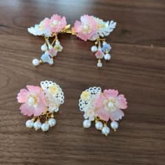 花モチーフの髪飾り かんざし4個セットのサムネイル