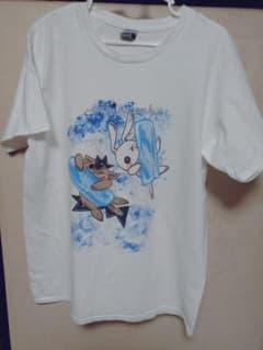NieR CLOTHING 白Tシャツ 青系キャラクタープリントのサムネイル