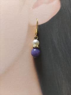 No.1247　　天然石ブルーパープルのピアス