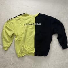 OY 2018 FW バイカラー スウェット トレーナー ブラック イエローのサムネイル