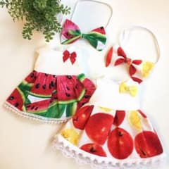 りんご様専用メルちゃんお洋服♡すいか&りんご♡のサムネイル