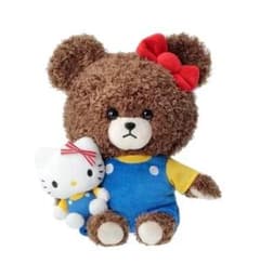 【新品】くまのがっこう×ハローキティ もこもこぬいぐるみ ジャッキー 25周年のサムネイル