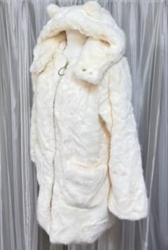 美品 one spo ワンスポ 猫耳フードファーコート - メルカリ