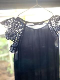 zara レース　ノースリーブトップス　紺色のサムネイル
