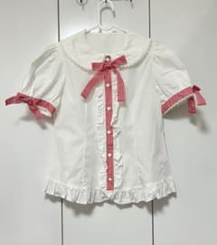 Angelic Pretty♡リボン付きセーラー襟半袖ブラウス angelic pretty 半袖ブラウス ギンガムチェックリボン フリル襟 - メルカリ