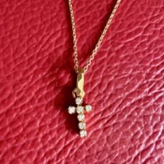 K18 ダイヤモンド クロスネックレス 0.05ct 1.48g ゴールド 金 - メルカリ