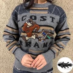 日本製⭐︎最高デザイン ビッグロゴ 刺繍 ボーダーニット ウール 