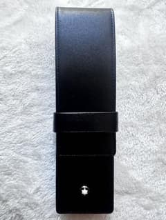 【美品】MONTBLANC （モンブラン） ペンケース ブラックレザー 2本用のサムネイル