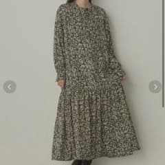 ジョーゼット柄　ロングワンピースのサムネイル