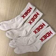 HDEX ロゴ入り ホワイトソックス 2足セット
