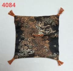 4084 座布団 小物用 10cm 花柄 黒 オレンジ 金襴 1点 - メルカリ