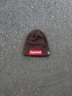 Supreme New Era ビーニー ニット帽 ブラウンのサムネイル