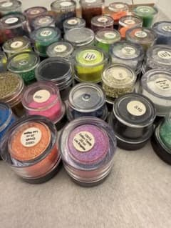 Large set of glitter powder for nail art