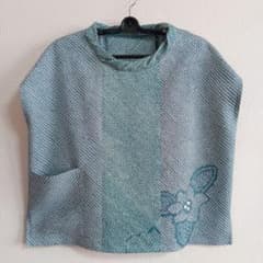 専用ページ絞りのブラウス 未使用品の絞りから 着物リメイク リボンブラウス 総絞りの羽織から 作り方 KIMONO DIY 着物リメイク