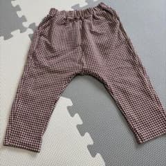 GU 千鳥柄　パンツ 90cm ボルドーブラウンのサムネイル