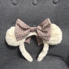 リルリンリンカチューシャ ホワイト チェック柄 ディズニーカチューシャのサムネイル