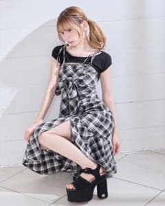 ミシェルマカロン BIGリボンチェックロングワンピ ミシェルマカロン BIGリボンチェックロングワンピ - メルカリ