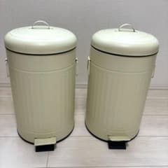 スチールペダル式ゴミ箱 アイボリー ダストボックス　12L 2個セットのサムネイル