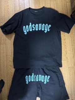 godsavage ブラック Tシャツ ショートパンツ セットアップ 袋と箱付き
