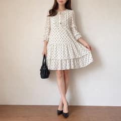 美品 TO BE CHIC トゥービーシック ドット チュニック 40 フリル 