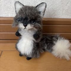 HINO PIXY様 狐 キツネ ハンドメイド ぬいぐるみ 作家様 黒系 - メルカリ