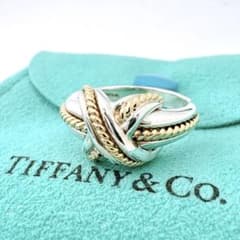 極美品 オールドティファニー シグネチャー コンビ12.5号 シルバー k18