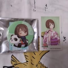呪術廻戦 花やしき 懐玉・玉折ちびキャラ缶バッジ　家入硝子　購入特典カードのサムネイル
