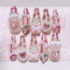 ♡量産型 バレンタインイメージ ネイルチップ 現品♡のサムネイル