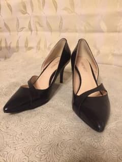 値下★中古★黒パンプス NINE WEST 23.5 US61/2 ヒール7cmのサムネイル