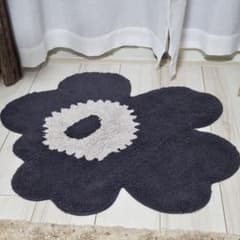 マリメッコ　ウニッコ　バスマット　ラグ　玄関マット　ブラック marimekko マリメッコ バスマット 73×74cm ウニッコ ブラック
