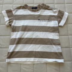 Moussy 茶色と白のストライプTシャツのサムネイル