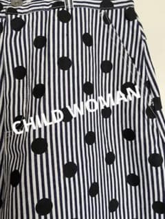 CHILD WOMAN  ストライプ✖️ドットデニム  ワイドパンツのサムネイル