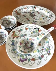 中国食器　大皿　中古品　[80］ 中国景徳鎮 80年代 中華料理 vintage食器セット - メルカリ