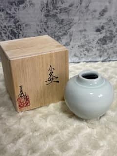 木村万岳 青白磁 小壺 花入 花生 - メルカリ
