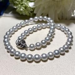 【極美品】テリ強 TASAKI アコヤ真珠 ネックレス 8.0 ブルーグレー テリ強/8.5mm】タサキ あこや真珠 ブルーグレーパール ネックレス
